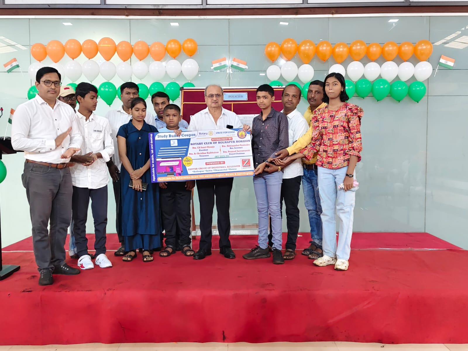 Study Buddy Coupon handover with Rotary Club of Kolhapur Horizon