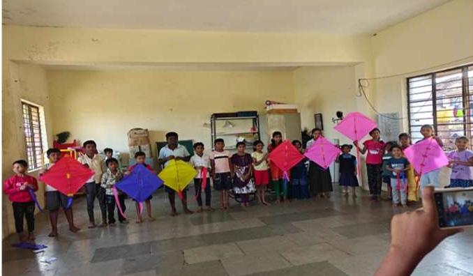 Kite-making and flying activity